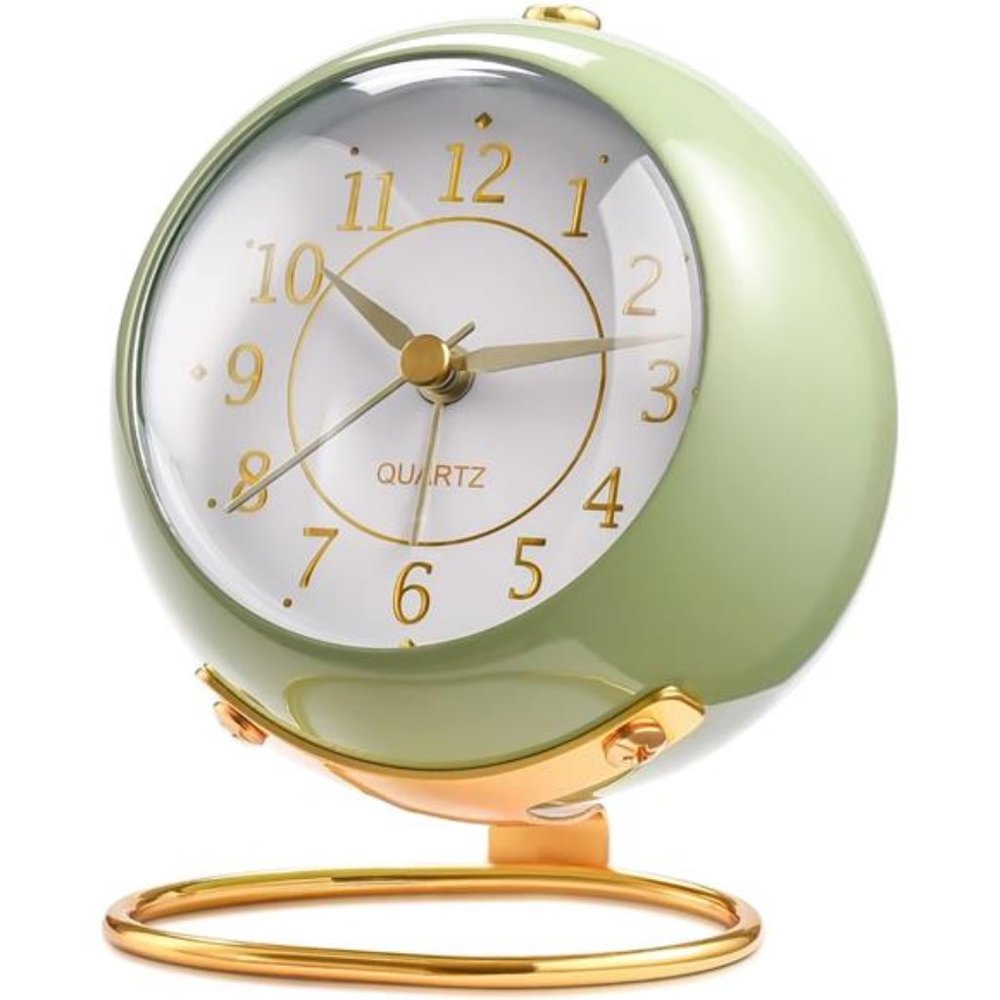 Analog Alarm Clocks,Retro Backlight Cute Simple Design Small Desk Clock